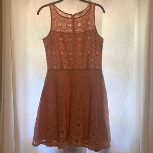 Size 6 Blush pink, lace dress. Knee length. BB Dakota brand